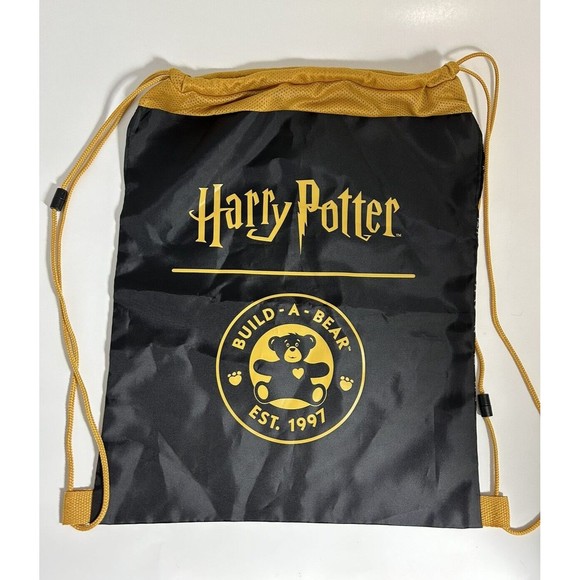 Build-a-Bear Workshop Harry Potter Drawstring Bag Backpack Yellow Black - Picture 6 of 7